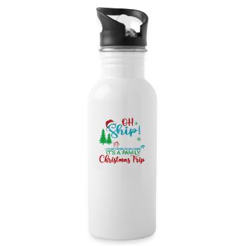 Oh Ship! It's A Family Christmas Trip - Water bottle with straw - white - Right