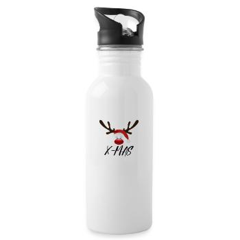 x mas - Trinkflasche mit integriertem Trinkhalm - Weiß - Rechts