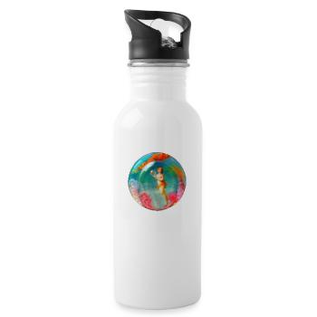 venus in der seifenblase - Trinkflasche mit integriertem Trinkhalm - Weiß - Rechts
