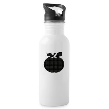 Apfel - Trinkflasche mit integriertem Trinkhalm - Weiß - Rechts