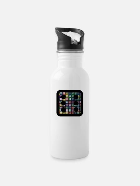 Cubesss - Trinkflasche mit integriertem Trinkhalm - Weiß