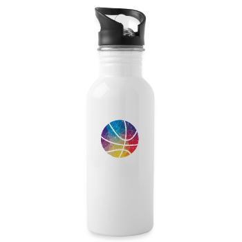Basketball Gift - Water bottle with straw - white - Right