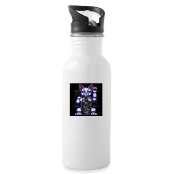 Cyborg Cat - Trinkflasche mit integriertem Trinkhalm - Weiß - Rechts
