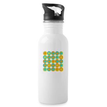geometric pattern - Trinkflasche mit integriertem Trinkhalm - Weiß - Rechts