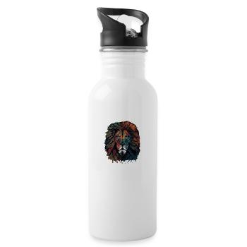 Ventilateur Lion - Gourde avec paille intégrée - blanc - Droite