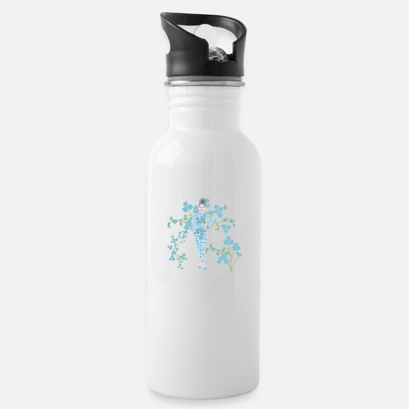 Fee der Vergiss mich nicht - Trinkflasche mit integriertem Trinkhalm - Weiß