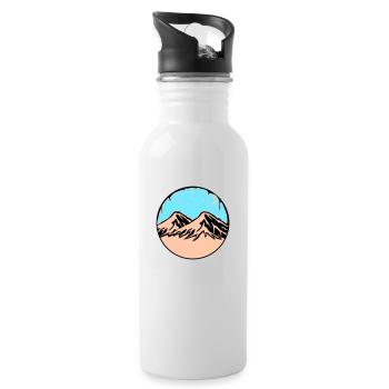 Starry Sky Mountains - Water bottle with straw - white - Right