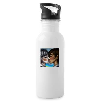 LGBT Queer kiss 🌈🌈 - Water bottle with straw - white - Right