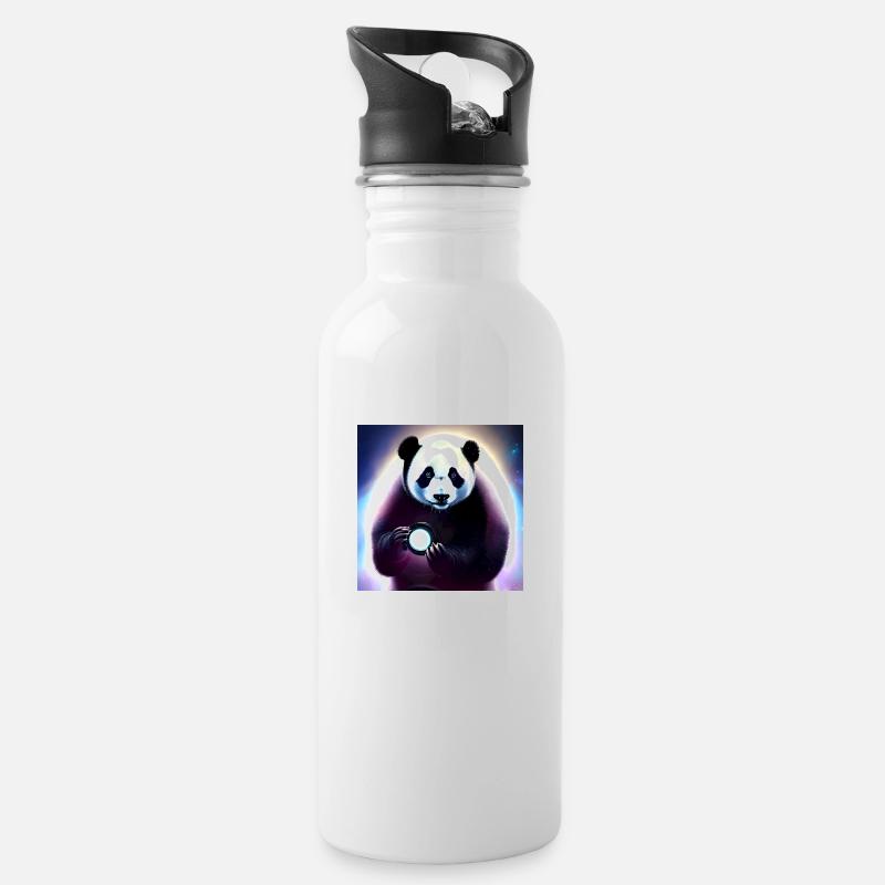 Un panda pour tous les cœurs - Gourde avec paille intégrée - blanc