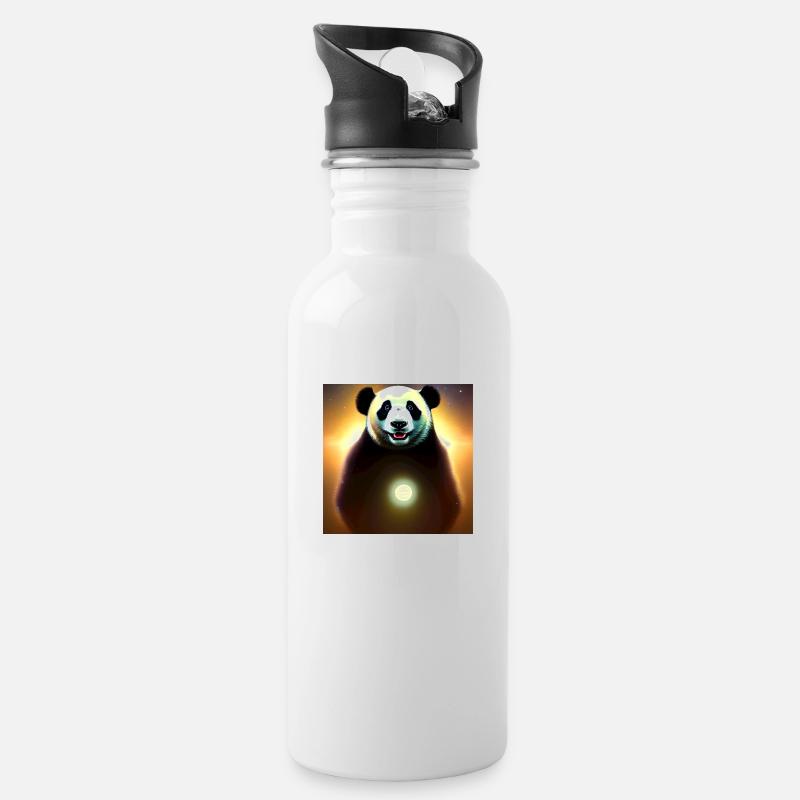 Un panda pour tous les cœurs - Gourde avec paille intégrée - blanc