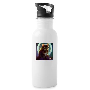 The Universe Cat - Water bottle with straw - white - Right