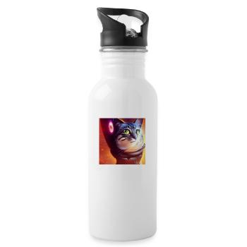 The Universe Cat - Water bottle with straw - white - Right