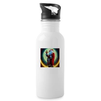 Weihnachtsmann Nikolaus Santa Claus Weihnachten - Trinkflasche mit integriertem Trinkhalm - Weiß - Rechts