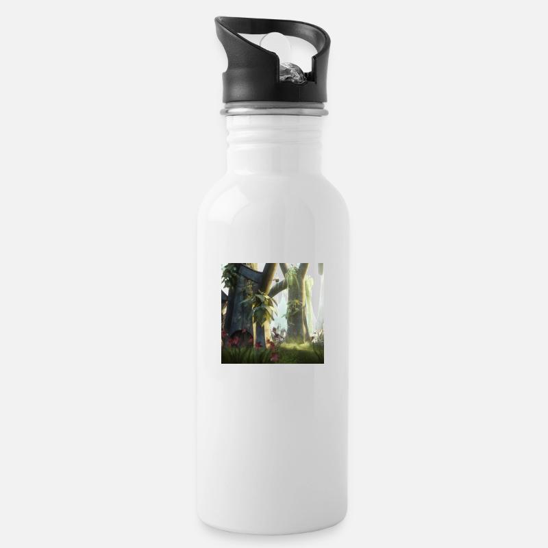 Forêt magique - Gourde avec paille intégrée - blanc