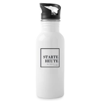 StarteHeute - Trinkflasche mit integriertem Trinkhalm - Weiß - Rechts