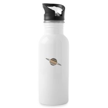 Der Planet Saturn mit Ringen - Trinkflasche mit integriertem Trinkhalm - Weiß - Rechts