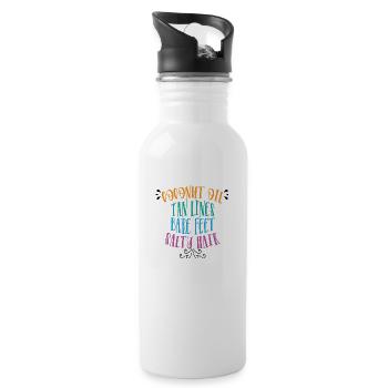 Coconut Oil Tan Lines Bare Feet Salty Hair - Trinkflasche mit integriertem Trinkhalm - Weiß - Rechts