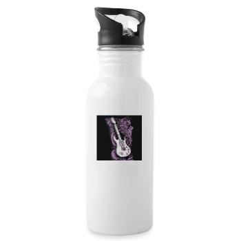 Guitar Shirt4 - Water bottle with straw - white - Right