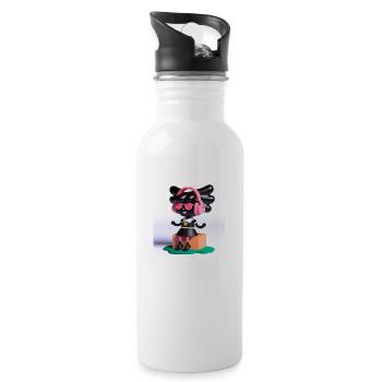 LUSTIGE MUSIK ILLUSTRATION 5 - Trinkflasche mit integriertem Trinkhalm - Weiß - Rechts