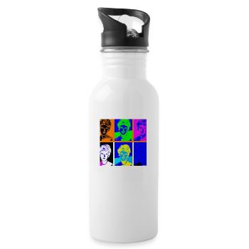 Dirty Diana - Warholstyle - Trinkflasche mit integriertem Trinkhalm - Weiß - Rechts