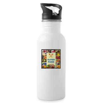 SUPER FOOD BOOSTER - Trinkflasche mit integriertem Trinkhalm - Weiß - Rechts