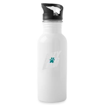 crazy dog lady Zitat - Trinkflasche mit integriertem Trinkhalm - Weiß - Rechts