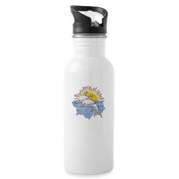 Delphine - Trinkflasche mit integriertem Trinkhalm - Weiß - Rechts