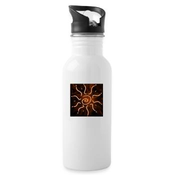 ORANGE SOLEIL BRÛLANT - Gourde avec paille intégrée - blanc - Droite