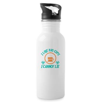 ICH MAG GROSSE TASSEN UND KANN NICHT LÜGEN - Trinkflasche mit integriertem Trinkhalm - Weiß - Rechts