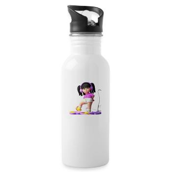 FUNNY MUSIC 011 - Water bottle with straw - white - Right