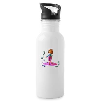 LUSTIGE MUSIK 013 - Trinkflasche mit integriertem Trinkhalm - Weiß - Rechts