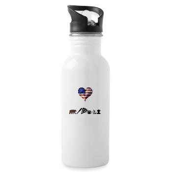USA Geschenkidee Amerika amerikanisch american - Trinkflasche mit integriertem Trinkhalm - Weiß - Rechts