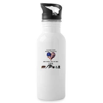 USA lustig Therapie Geschenkidee Amerika - Trinkflasche mit integriertem Trinkhalm - Weiß - Rechts