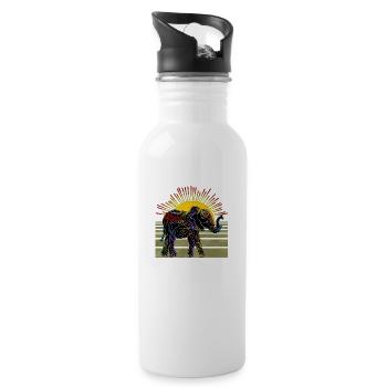 Éléphant - Gourde avec paille intégrée - blanc - Droite