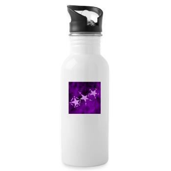 DREI STERNE LILA - Trinkflasche mit integriertem Trinkhalm - Weiß - Rechts