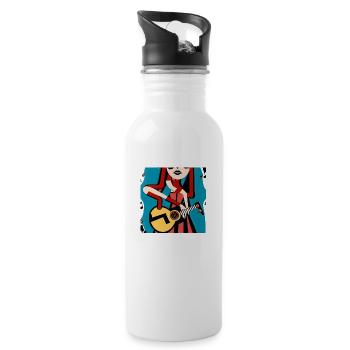 Music Girl - Water bottle with straw - white - Right