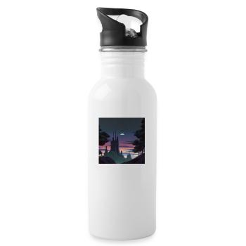Verzauberte Natur - Trinkflasche mit integriertem Trinkhalm - Weiß - Rechts