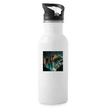 Enchanted nature - Water bottle with straw - white - Right