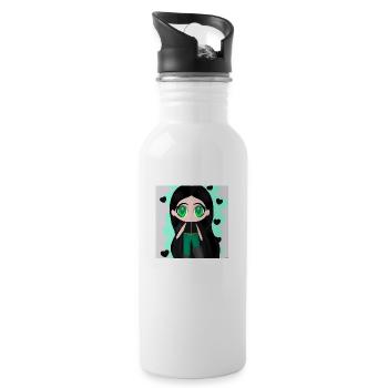 CHARACTER; MAN - Water bottle with straw - white - Right