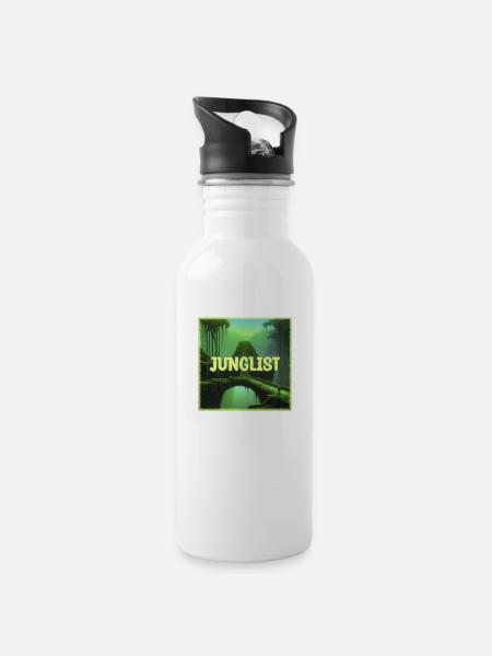 VINTAGE JUNGLIST II - Trinkflasche mit integriertem Trinkhalm - Weiß
