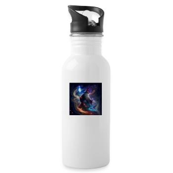 Galactic Wizard in the Galaxy - Water bottle with straw - white - Right