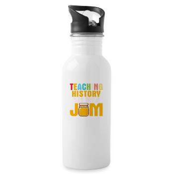Teaching History Is My Jam History Teacher Educati - Water bottle with straw - white - Right