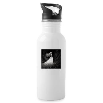Lady blache contemplating the stars - Water bottle with straw - white - Right