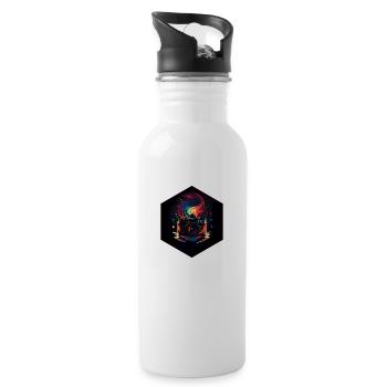 Photograph Linse - Trinkflasche mit integriertem Trinkhalm - Weiß - Rechts