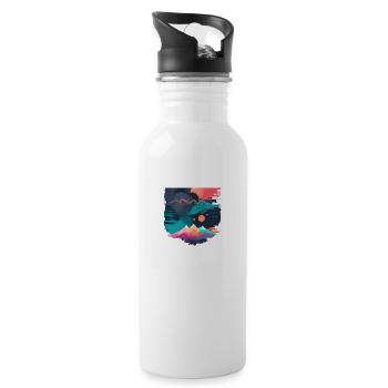 Bergmond Vinyl - Trinkflasche mit integriertem Trinkhalm - Weiß - Rechts