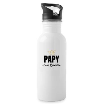 papy d'une princesse - Gourde avec paille intégrée - blanc - Droite