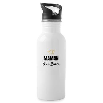 maman d'un prince - Gourde avec paille intégrée - blanc - Droite
