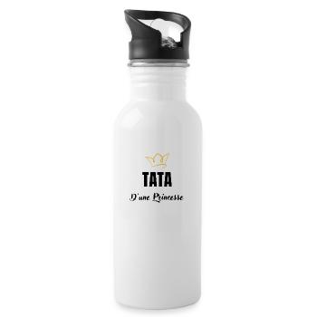 tata d'une princesse - Gourde avec paille intégrée - blanc - Droite