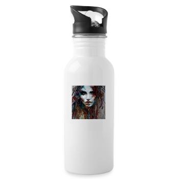Femme de beauté - Gourde avec paille intégrée - blanc - Droite