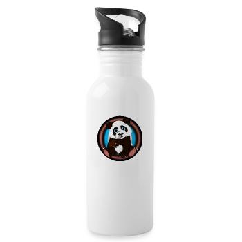 Panda von Kaeyras Designer World! - Trinkflasche mit integriertem Trinkhalm - Weiß - Rechts